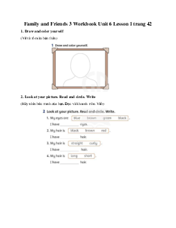 Family and Friends 3 Workbook Unit 6 Lesson 1 trang 42