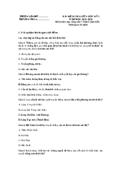 Bộ đề thi giữa học kì 1 môn GDCD lớp 7 năm 2023 - 2024 CD - Đề 4