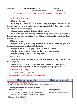 Giáo án Toán lớp 4 Tuần 11 Bài 26 | Chân trời sáng tạo