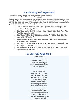 Giải SGK Tiếng Việt 5 trang 18 Bài 3: Tuổi ngựa - Kết nối tri thức (Tập 1)