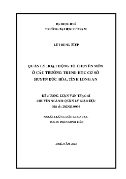 Tiểu luận "Quản lý hoạt động tổ chuyên môn ở các trường THCS huyện Đức Hòa, tỉnh Long An"