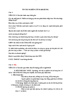Bài tập môn marketing căn bản