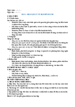 Bài 3: Khái quát về hệ điều hành | Giáo án Tin học 11 Cánh diều