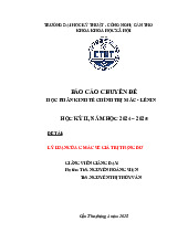 Báo cáo chuyên đề: Lý luận giá trị thặng dư của C. Mác | Môn Kinh tế chính trị Mac-Lenin - Đại học Kỹ thuật - Công nghệ Cần Thơ