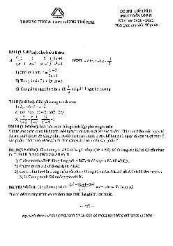 Đề thi giữa kì 2 Toán 8 năm 2020 – 2021 trường Lương Thế Vinh – Hà Nội