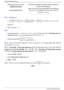 Đề thi vào 10 môn Toán (chuyên) năm 2020 – 2021 trường chuyên Hạ Long – Quảng Ninh