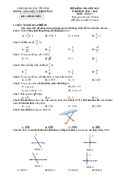 Đề học kì 1 Toán 7 năm 2022 – 2023 phòng GD&ĐT Bắc Từ Liêm – Hà Nội