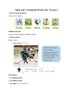 Giải BT Tiếng Anh 3 Wonderful World Unit 7 My Favourite Sport Lesson 2