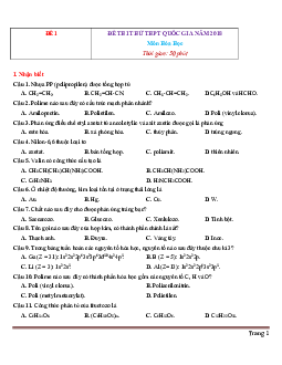 TOP 15 đề thi thử THPT Quốc gia môn Hóa học (có lời giải chi tiết và đáp án)