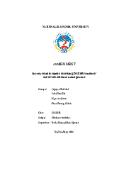 Bài báo cáo khảo sát- Môn thống kê trong kinh tế và kinh doanh| Đại học Kinh Tế Quốc Dân