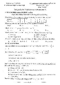 \Đề thi giữa kì 2 Toán 7 năm 2020 – 2021 phòng GD&ĐT Hà Đông – Hà Nội