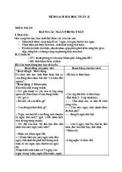 Giáo án Toán 1 - Tuần 32 | sách Cùng học để phát triển năng lực