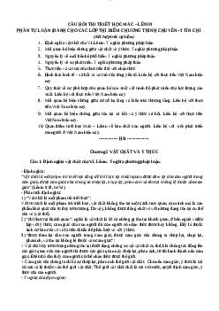 Đề cương Triết học Mác Lenin (Dành cho các lớp thí điểm chương trình chuyên)