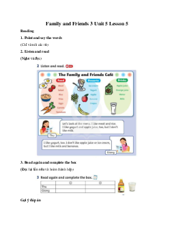 Family and Friends 3 Unit 5 Lesson 5 Do you like yogurt?