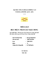 Trình bày các vấn đề chung của vi phạm pháp luật? Liên hệ bản thân trong vấn đề hạn chế các vi phạm pháp luật? | Tiểu luận Pháp luật đại cương | Trường đại học Công nghệ GTVT