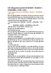 Cân bằng phương trình CH3COOH + Na2CO3 → CH3COONa + H2O + CO2