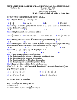 Đề kiểm tra chất lượng dạy – học Toán 11 lần 1 năm 2017 – 2018 trường Hậu Lộc 4 – Thanh Hóa