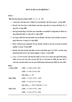 Bài tập chương 7: Chính sách tài chinh và tiền tệ môn Kinh tế vĩ mô ( có đáp án) | Đại học Thăng Long