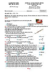 Đề KSCL Thi Tốt Nghiệp 2026 Môn Vật Lí Cụm Trường Bắc Ninh Lần 1 Có Đáp Án