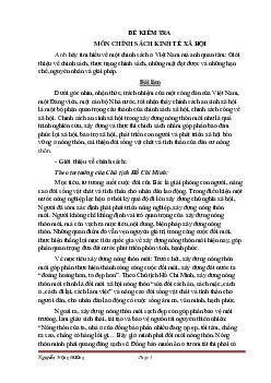 Đề kiểm tra môn Chính sách kinh tế xã hội
