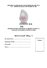 Bài thi Olympic Hóa học 2016 - Bảng A (Lý thuyết) | Đại học Điện lực