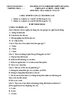 Đề cương ôn tập HK2 môn Hoạt động trải nghiệm hướng nghiệp 6 | Chân trời sáng tạo