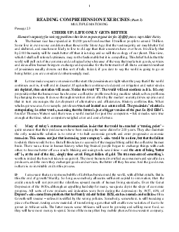 Reading comprehension exercises