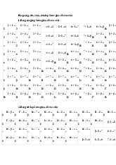 Bảng cộng, trừ, nhân, chia lớp 2 đơn giản dễ nhớ nhất
