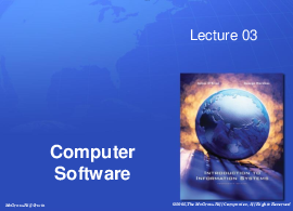 Lecture 03 - Computer software
