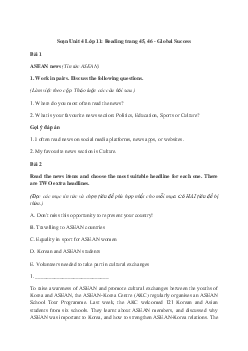 Giải Tiếng Anh 11 Unit 4: Reading