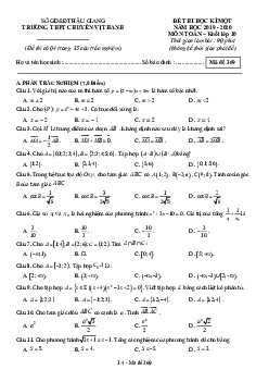 Đề học kì 1 Toán 10 năm 2019 – 2020 trường THPT chuyên Vị Thanh – Hậu Giang