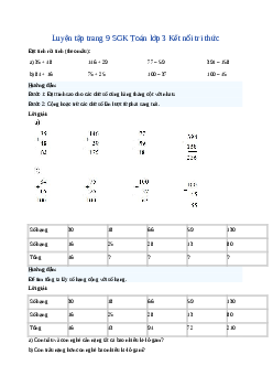 Giải SGK môn Toán 3 -  Bài 2 Ôn tập phép cộng, phép trừ trong phạm vi 1000| Kết nối tri thức