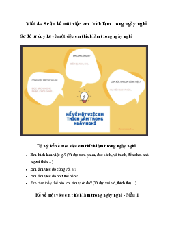 Tập làm văn lớp 2: Viết 4 - 5 câu kể một việc em thích làm trong ngày nghỉ | Chân trời sáng tạo