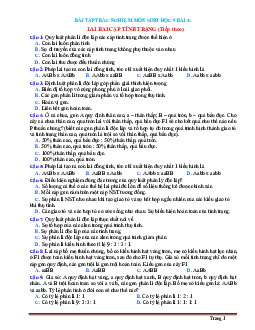 Trắc Nghiệm Sinh 9 Bài 5: Lai Hai Cặp Tính Trạng Tiếp Theo (Có Đáp Án)