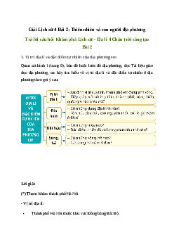 Giải Lịch sử Địa lí lớp 4 Bài 2: Thiên nhiên và con người địa phương | Chân trời sáng tạo