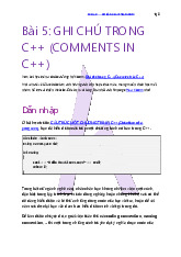 Bài 5: Ghi chú trong C++ (COMMENTS IN C++) môn Cơ sở vật lý cho tin học | Học viện Nông nghiệp Việt Nam