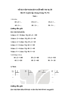 Giải VBT môn Toán 3 - Bài 29: Luyện tập chung | Kết nối tri thức