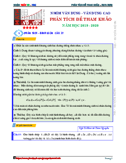 Bài toán góc và khoảng cách trong đề tham khảo THPTQG 2020 môn Toán Toán 12