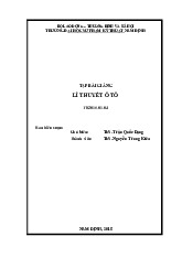 Tài liệu lý thuyết ô tô | Trường Đại học Sư Phạm Kỹ Thuật Nam Định