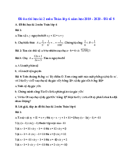 Đề thi học kì 2 lớp 6 môn Toán năm học 2019 - 2020 - Đề số 5