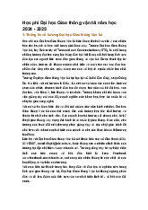 Học phí Đại học Giao thông vận tải năm học 2024 - 2025