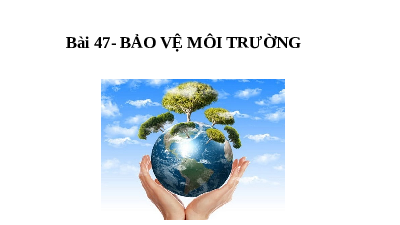 Giáo án điện tử Khoa học tự nhiên 8 Bài 47 Kết nối tri thức: Bảo vệ môi trường