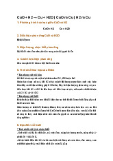 CuO + H2 → Cu + H2O | CuO ra Cu | H2 ra Cu