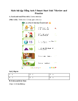 Giải Sách bài tập Tiếng Anh 3 Smart Start Unit 7 Review and Practice
