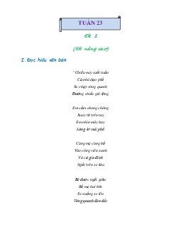 Bài tập cuối tuần lớp 3 môn Tiếng Việt Cánh diều - Tuần 23 (Nâng cao)