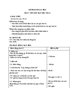 Giáo án Đạo đức 2 sách Kết nối tri thức với cuộc sống (Cả năm) | Tuần 4