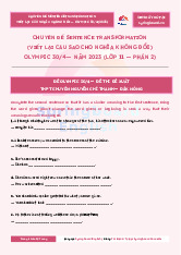 Chuyên đề viết lại câu sao cho nghĩa không đổi