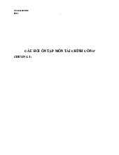Ngân hàng câu hỏi tự luận ôn tập | môn Tài chính công | trường Đại học Huế