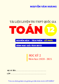 Tài liệu luyện thi THPT Quốc gia môn Toán (học kỳ 2) – Nguyễn Văn Hoàng