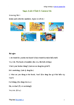 Giải Tiếng Anh lớp 4 Unit 5: Lesson Six | Family and Friends